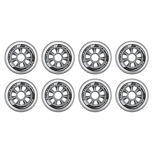 5th Element Replacement Wheels for Inline Skates and Roller Blades-Designed for Indoor and Outdoor Use-8 Pack (90mm)