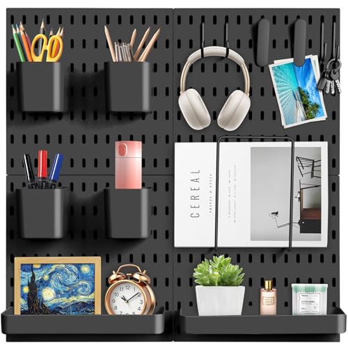 Pegboard Combination Kit, Pegboard Wall Organizer with 4 Pegboard...