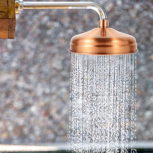 Angoily Duschkopf, Kupfer, Deckenduschkopf, rund, Niederschlag, Duschkopf, Sprühdüse, für Badezimmer, Dusche, Bewässerung, Rot