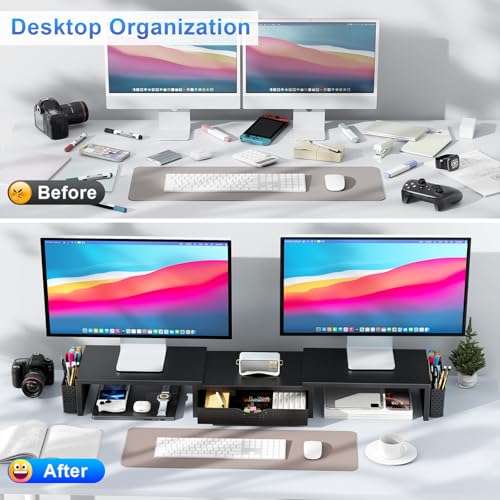 Gianotter monitor stand with drawer open