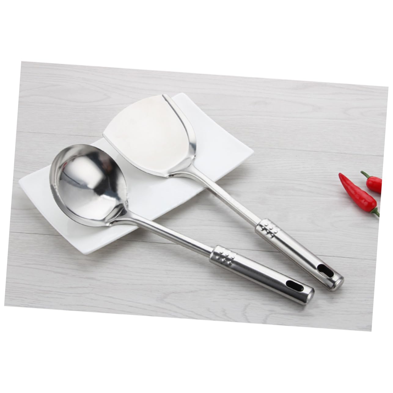 TOPBATHY Set Utensili Cucina 7 Pezzi in Acciaio Inossidabile Robusto Facile Pulizia Stile Casuale