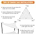 gracosy Toldo Vela de Sombra Triangular HDPE Protección Rayos UV,3.6 * 3.6...