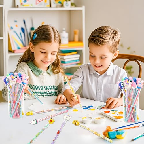 Set de 48 lápices apilables divertidos para estudiantes miniatura 6