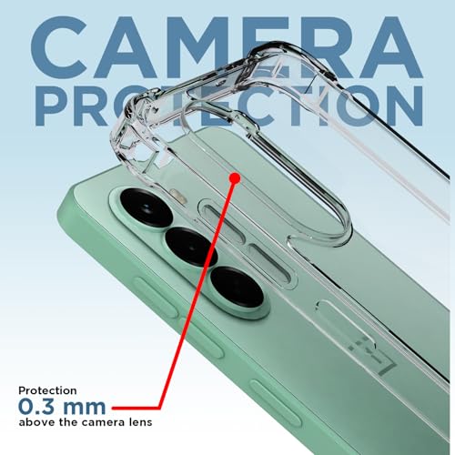 Image of Pikkme Back Cover for OnePlus Nord CE 6 Lite 5G PC + TPU Clear Transparent Raised Edges Shockproof Protective Phone Bumper Case(Transparent)