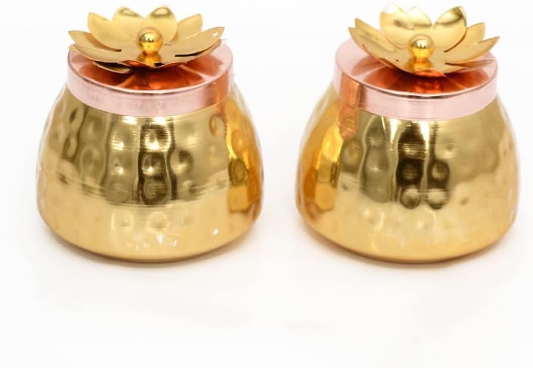 Kalakriti Hammered Gold Copper Finish Dryfruits Jar with
