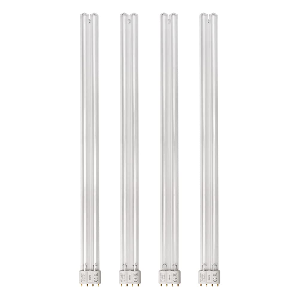 55W UV Ultraviolet 4 Pin Base Replacement Light Clarifier Lamp Filter for Aquarium Koi Pond Fish Tank Compatible to CUV-655-4 Pack