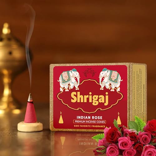 Image of Natural Rose Dry Dhoop Cones - 51 Cones for Daily puja, Meditation & Rituals