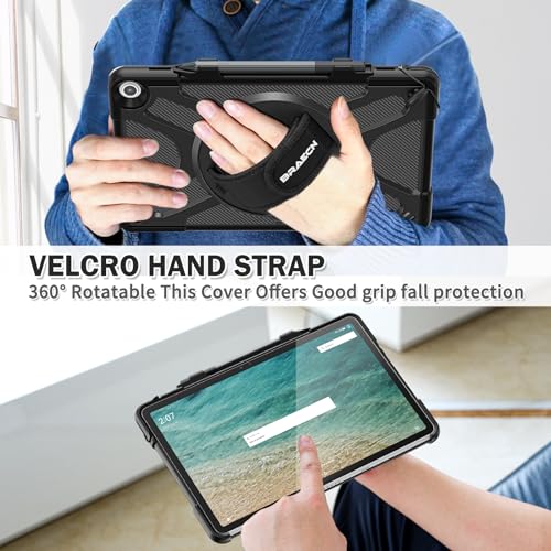 Braecnstock For Amazon Fire Max 11 Case 13Th Generation 2023 11'' Rugged Protective Fire Max 11 Tablet Cover With Rotating Hand Strap & Stand Pen Holder Compatible With Type Cover Keyboard thumb #2