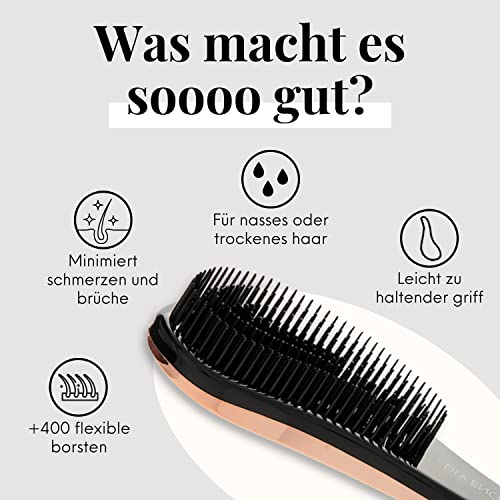 Haarbürste ohne Ziepen | Die Perfekte Detangler-Bürste für Locken, Glattes, Dickes, Dünnes Haar | Haarbürste für Kinder und Damen - Lily England Entwirrbürste für Lange Haare und Kurze (Roségold)