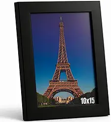 Kit 3 Porta-Retratos 10x15 Moldura Madeira Preto com Vidro para Foto Decoração Sala Escritório Quarto Premium IMPORT&SHOP (3, 10 x 15)