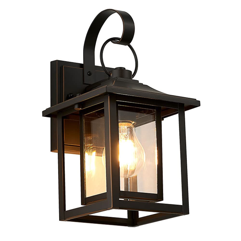 SMCCYYSD Modern Outdoor Wall Lamp, Waterproof E27 Pedestal Sconce, Simple Black Garden Light Fixture, Exterior Aisle Landscape Lantern for Balcony & Villa Pathways