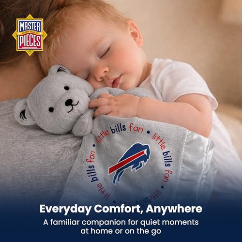 Image of Baby Fanatic NFL Baby Security Blanket Bear Snuggle Toy for Newborn Boy Girl Unisex Stuffed Animal Officially Licensed- -Buffalo Bills