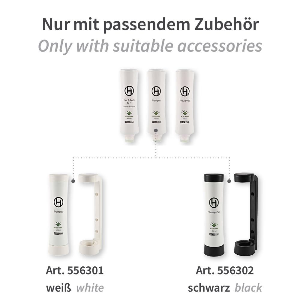 FRANZ MENSCH 20 Stück Hygostar Shower Gel | Flasche Squeeze, weiß, V: 450ml, L: 6cm, B: 6cm, H: 23cm, Karton, Hotel-Duschgel, Hotel Einweg Duschgel, Hotelkosmetik