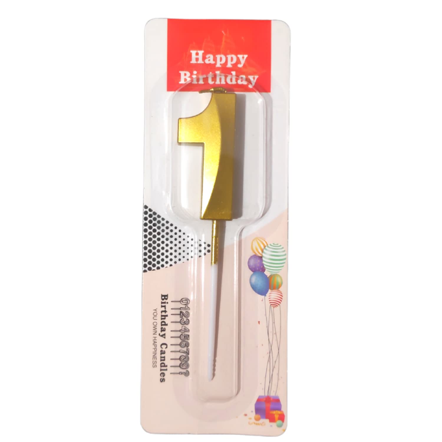 Party Decorz Number 1 Gold Candle | One Number Candle | 1 Metallic Gold Candles for Birthday,Anniversary, Surprise Party Cake Decoration 2