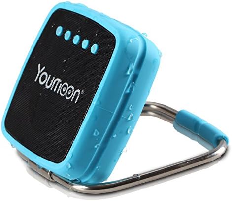 Youmoon Solar-powered Portable Bluetooth Speaker 5W IPX4 Silicone case and stainless steel bracket for Outdoors with 6 Hour Playtime and 20 Hour call duration(Blue)