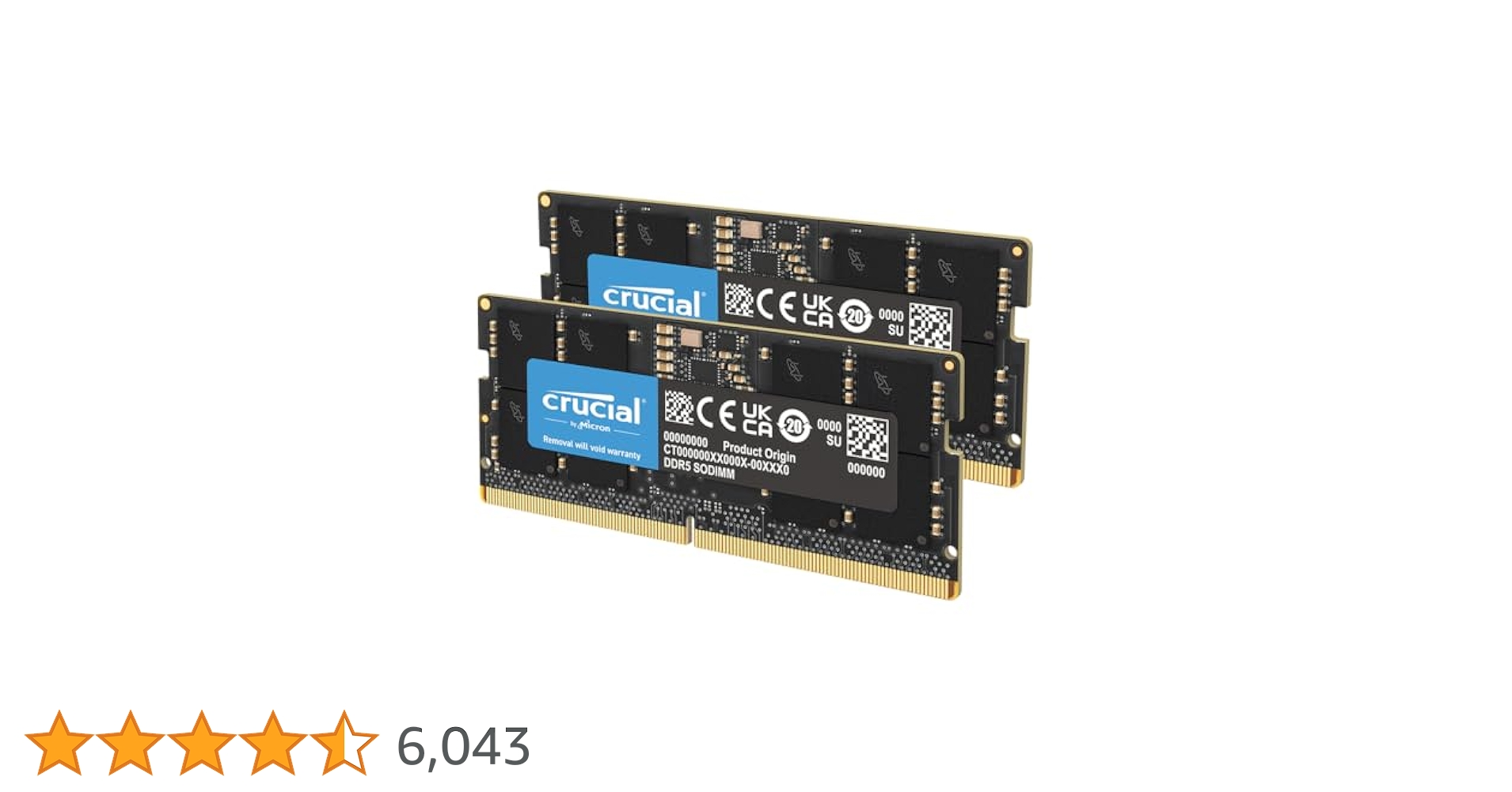 Crucial(クルーシャル)DDR5-4800 16GB×2(32GB) Crucial CT2K16G48C40S5 262pin SO-DIMM DDR5-4800 CL40-39-39