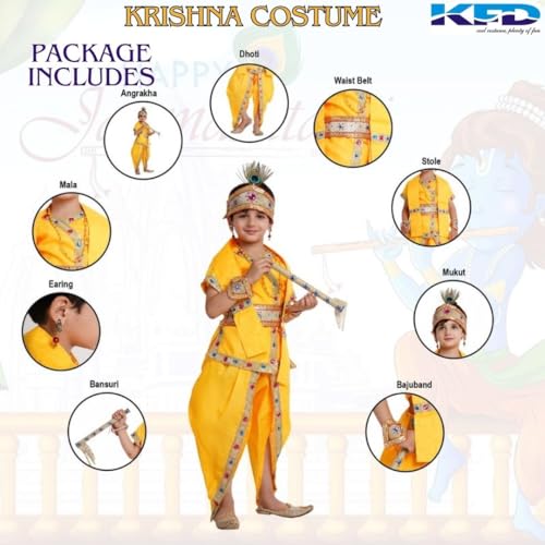 Image of Kaku Fancy Dresses Ramayan Costume for Kids | Infant Baby Ram Dress | Mata Sita /Seeta Costume | Hanuman Costume for Boys with Accessories