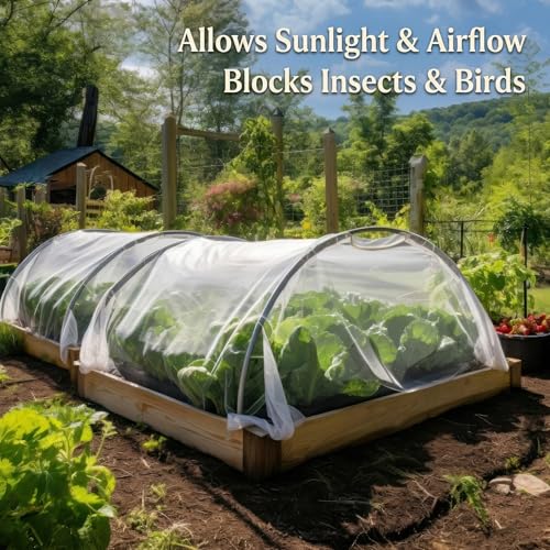 Garden Netting for Bird, Insect and Bug Cover 10x20FT | Multiple Size White Mesh Fabric Mosquito Net for Fruit & Vegetable Protection | Agricultural Strawberry, BlackBerry & Berry Plant Barrier by UB-STORE - Used condition - Image 2