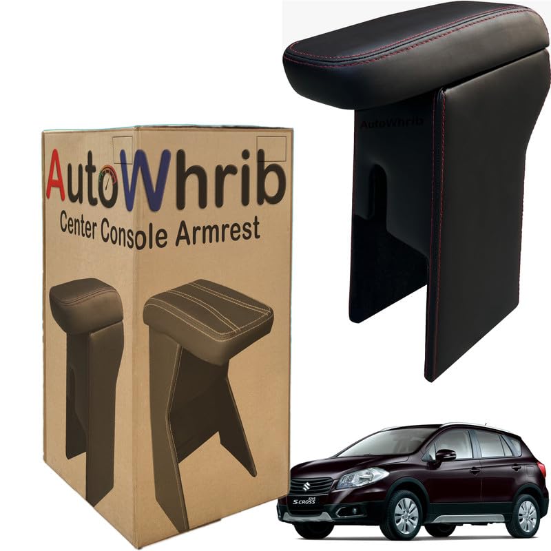 Image of Car Arm Rest For S Cross Armrest with Storage Box & Soft Cushion Pad, Luxury Arm Rest, Black Colour