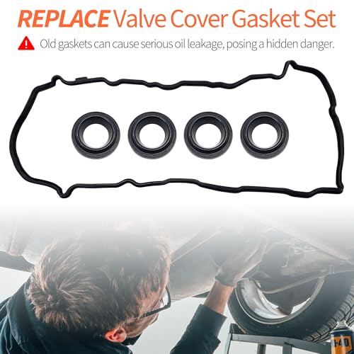 Image of HiSport Valve Cover Gasket Set - Compatible with Nissan 2007-2012 Altima 2.5L 2008-2012 Rogue 2.5L 2007-2012 Sentra 2.5L Eng. Code QR25DE - Replace VS50777R