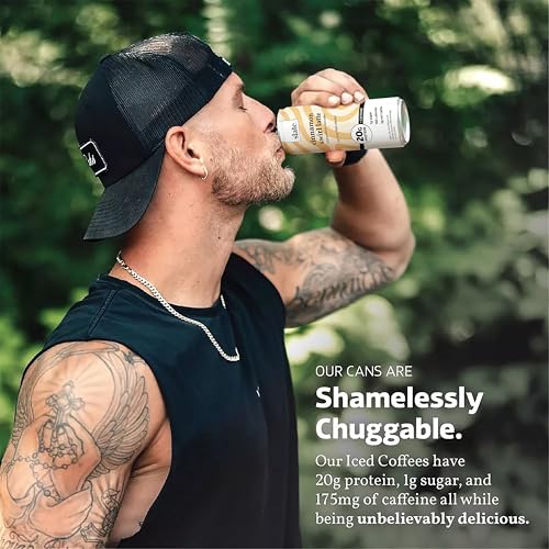 Image of Slate Milk - High Protein Iced Coffee - Cinnamon Swirl Latte - 175mg Caffeine, Lactose Free Energy - 20g Protein, 1g Sugar, 100 Calories, 2g Net Carbs, No Sugar Added - Protein Coffee - 11 fl oz, 12 Cans