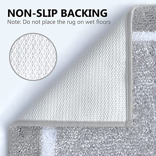 EARTHALL Graue Badezimmerteppich-Set, 2-teilig, saugfähige Badematten für Badezimmer, rutschfest, Badematten-Set… – Bild 4