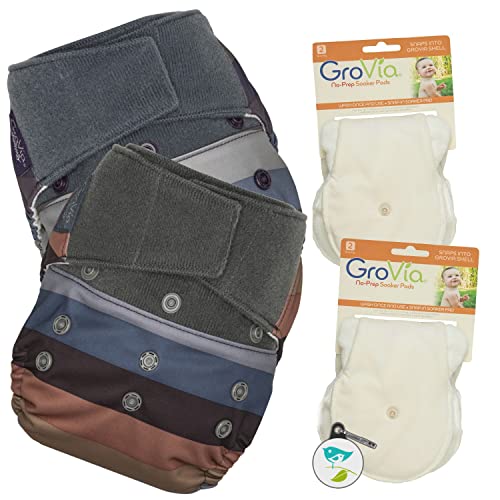 Image of GroVia Experience Package: 2 Shells + 4 No Prep Soaker Pads (Color Mix 1 Hook & Loop)