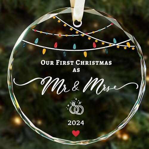 Weddinggiftsforcouplefirstchristmasasmrmrs2024ornamentcrystal3marriedornamentfornewlywedsbridemrmrsgiftbridalshowergiftweddingkeepsakewithgiftbox Urban Country Home Decor Wedding gifts for couple first christmas as mr mrs 2024 ornament crystal 3 married ornament for newlyweds bride mr mrs gift bridal shower gift wedding keepsake with gift box urban country home decor