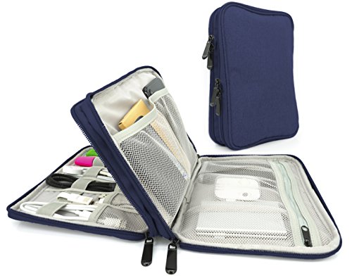 MyGadget Pochette pour Câbles - Sac de Rangement Informatique - Organisateur pour Accessoires électroniques | Disque Dur | Chargeur | Batterie Externe - Bleu