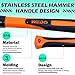 WEDO Claw Hammer with Fiberglass Handle,8oz Stainless Steel Framing Hammer,Length 280mm(11
