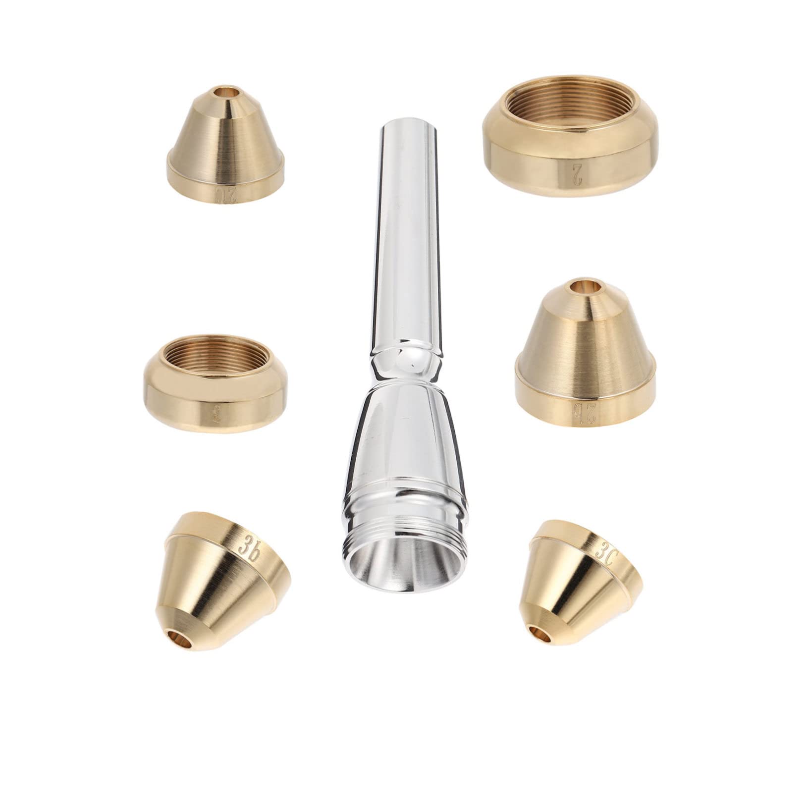 TOYANDONA 7stücke Teiliges Trompeten Mundstück Set Professionelle Mundstücke Für Anfänger Und Fortgeschrittene Für Übungen Und Auftritte Nummernkopf Und Mundstücke Verschiedenen