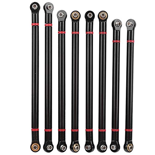 VGEBY RC Link Rod, 8Pcs Lightweight Aluminium Alloy 1:10 Scale Remote Control Crawler Car Pull Rod Kit RC Upgrade Modified Parts Fit for Aixal SCX10 1/10 RC Car(Black) Car Model