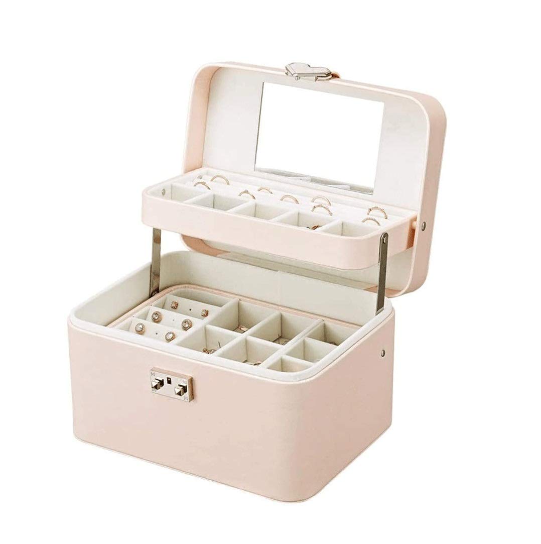 Contenitore di Gioielli, Ecopelle Organizzatore di Gioielli Medi in Pelle, Regalo Vintage per Le Donne - Scatola di immagazzinaggio dei monili Multistrato