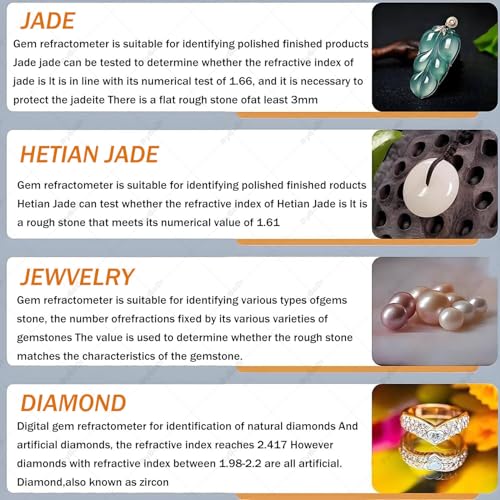 Identification du jade et du diamant via ce réfractomètre numérique LCD - 4