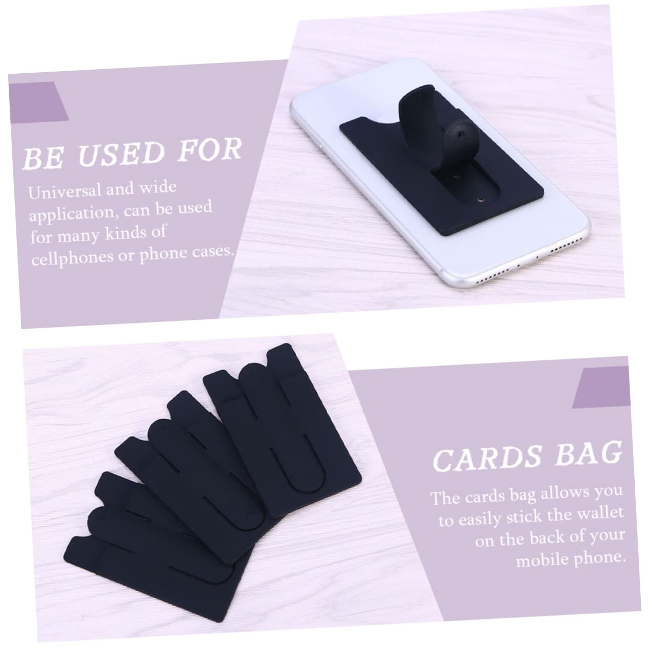 Angoily 3pcs Cell Phone Rear Bracket Card Pocket Mobile Phone Holder Bottom Cover Multifunction Container Desktop Wallet After Cell Phone Pocket Patch Cell Phone Stickers Clip