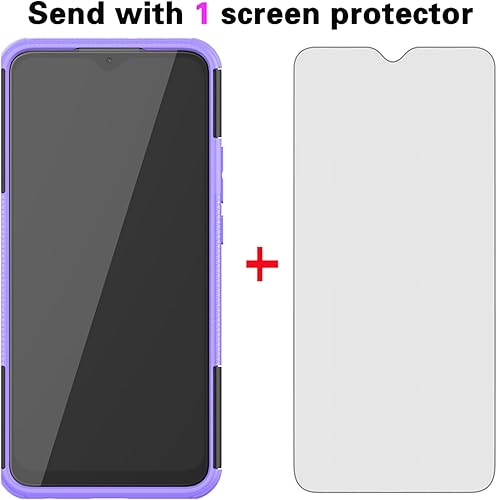 Miniatura 4 de Asuwish Funda de teléfono para Xiaomi Redmi 9 con protector de pantalla de vidrio templado y soporte delgado, híbrida, resistente, funda protectora