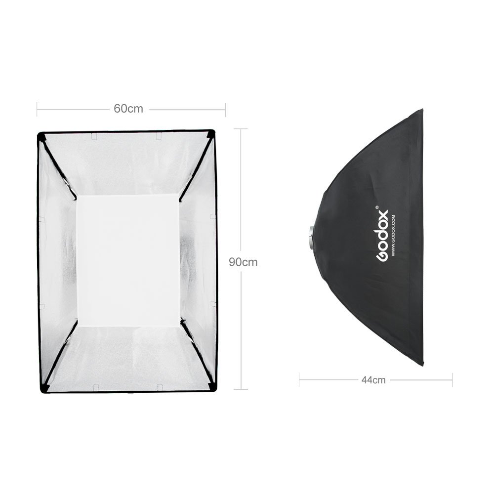 Godox Caja de luz de 60 x 90 cm con rejilla de panal de abeja con soporte Bowens compatible con luz estroboscópica de estudio