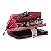 Urvoix iPhone 6 / iPhone 6S Case, Woven Skin Leather Zipper Wallet Detachable/Separable Magnetic Back Shell Cover w/ Hand Strap, Card Slots for iPhone6/6S (4.7