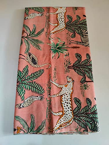 Image of Floral Printed Cotton Fabric Cloth Hand Block Print Fabric Women Material Running Jaipuri Hand Block Printed Women Dress Material Kurtis Natural 44 inch Inches Width 2.5 Meter (Pattern 12)