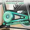 DMASUN Velo d appartement, Vélo d'appartement Silencieux, 0-100% Résistance Réglable, Vélo d'intérieur pour Entraînement Cardio avec Écran LCD, Support pour Tablette, Siège Confortable, Capacité 160kg