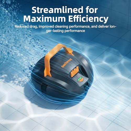 Image of Planet Edge Pool Vacuum for Above Ground Pool, 120-Min Runtime, Powerful Dual-Motor, Adjustable Cleaning Path, Cordless Robotic Pool Cleaner for Flat Pools Up to 850 Sq.ft, Deep Grey