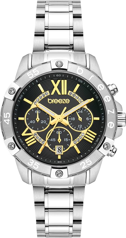 BREEZE Women's Watch - 316L Stainless Steel Case, Mechanical Movement, 100M Water Resistant with Screw-Down Crown