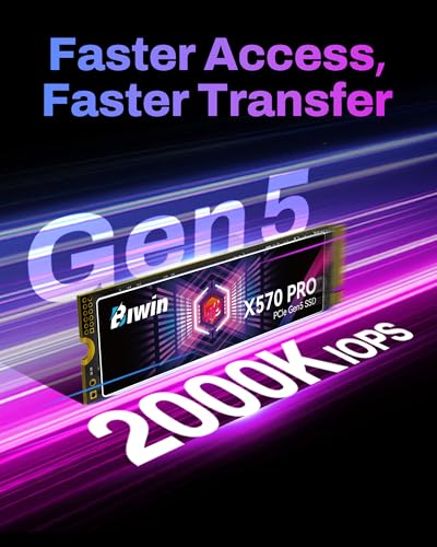 Image of BIWIN Black Opal X570 PRO 2TB SSD Gen5x4 Read Speed up to 14000MB /s, NVMe M.2 2280 PCIe Internal Gaming Solid State Drive with 6nm Controller for Laptop & Desktop