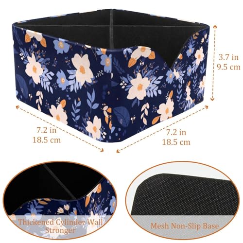 Organiseur de bureau porte-stylo bleu floral rectangulaire pour papeterie