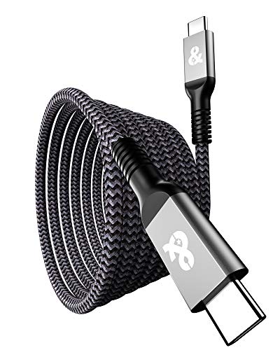 Best Cyber Deals 🔥 ANDNOVA USB C to USB C Cable 15ft, 100W 5A/20V Extra Long Braided Type-C Fast Charging Cable Compatible with MacBook Pro, iPad Pro, Samsung Galaxy S20/S10/S9, PS5 Controller