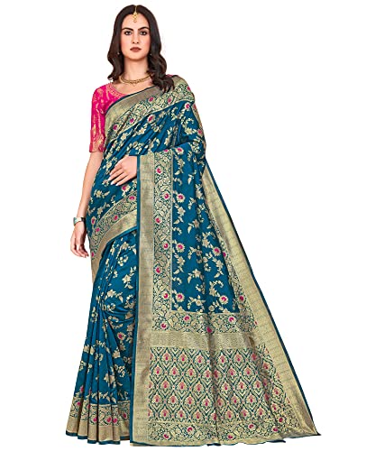 Image of Glory Sarees Women's Banarasi Silk Saree With Blouse Piece (Kara164 Parent)