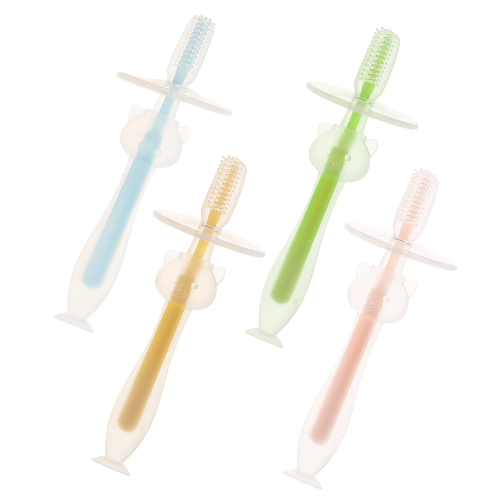 VICASKY 4 set di spazzolini da denti per neonati, primo spazzolino da denti modellato, spazzolino da denti per bambini, spazzolino da denti in silicone, gel di silice, 4 pezzi * 4