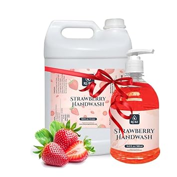 Rubz Strawberry Handwash Refill Pack 5 Litre with 500ml bottle | Paraben Free Liquid Gel | Best for Hotel, Spa, Salon, Family, Gym | Total 5.5 Litre