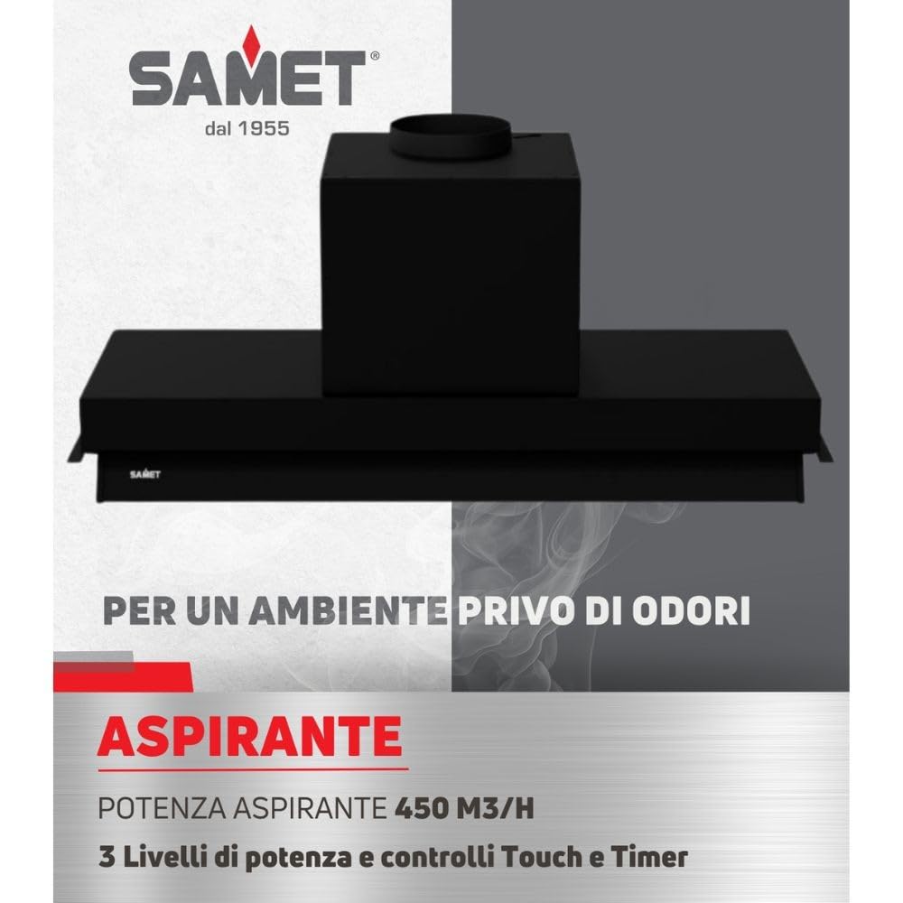 Gruppo cappa sottopensile Kripto90 nero Samet