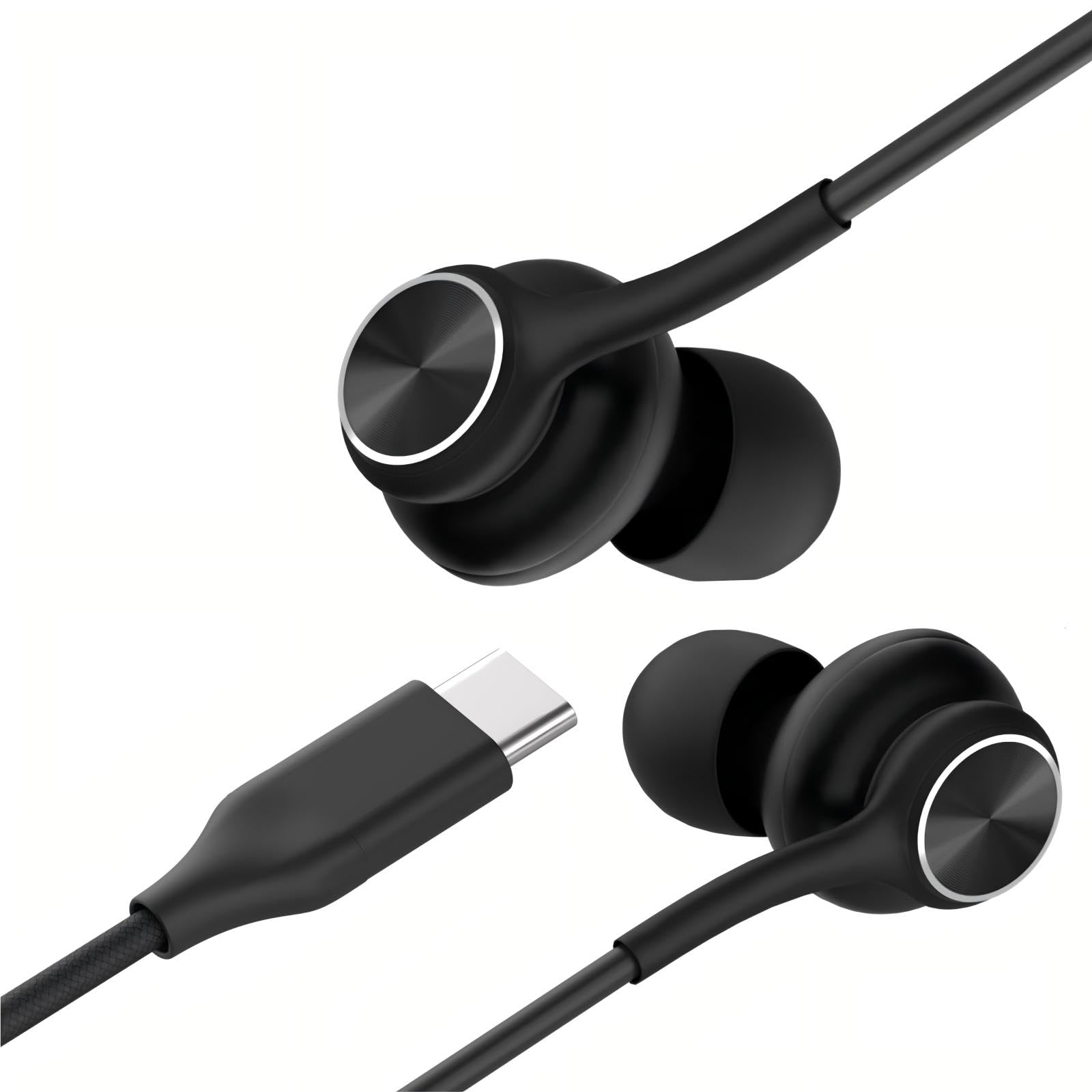 Écouteurs intra-auriculaires USB-C filaires, avec carte son professionnelle, audio 5 modes, jeu à faible latence, amélioration vocale KTV, pour iPhone 15/16/17, pour Samsung S25/S24/S23/S22